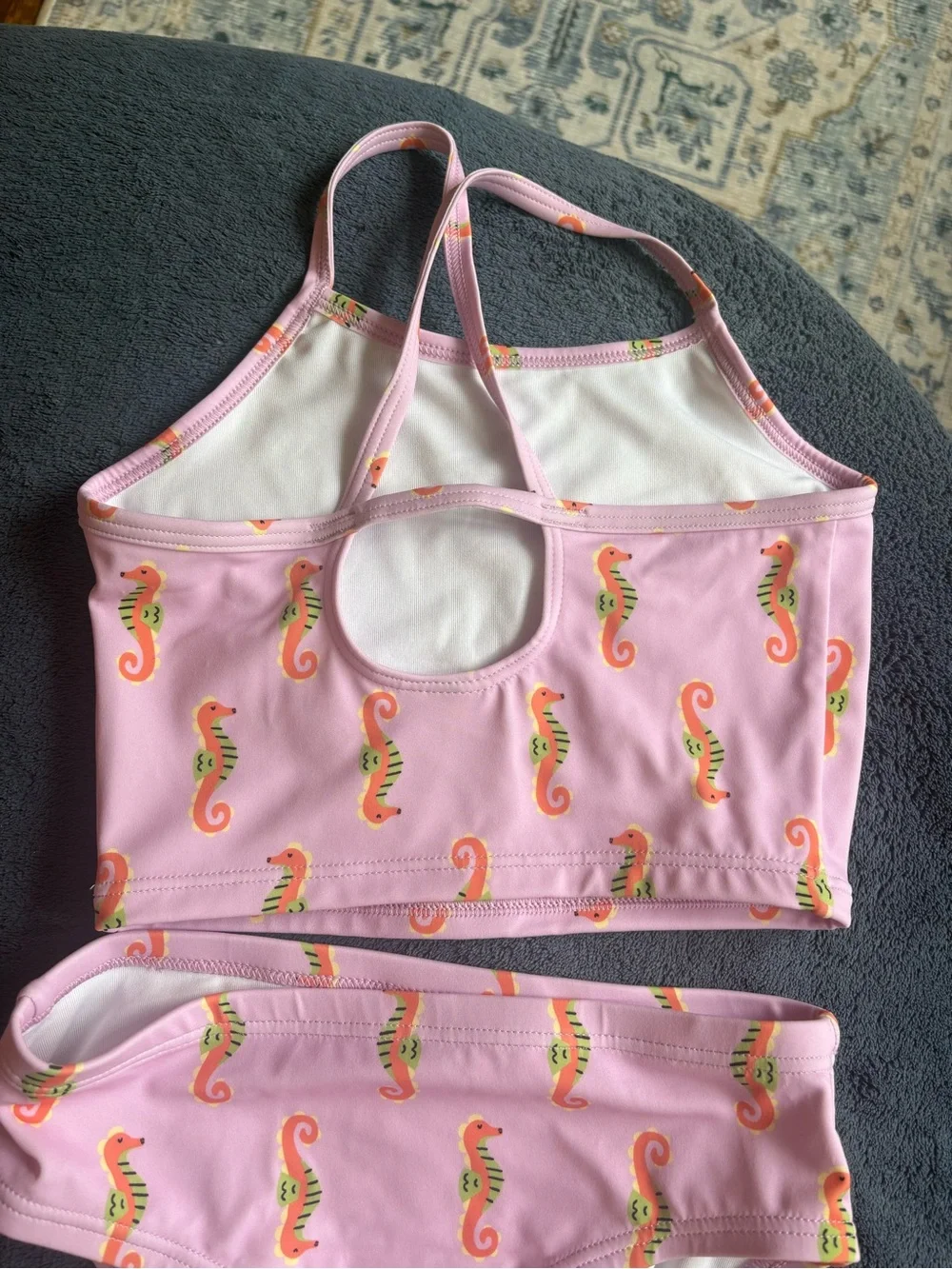 Hanna Andersson Girls Pink Unicorn & Seahorse Swim Bikini Sets
